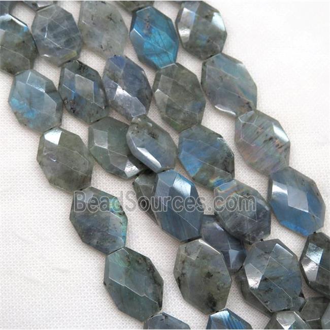 Labradorite slice beads, faceted freeform, A-grade