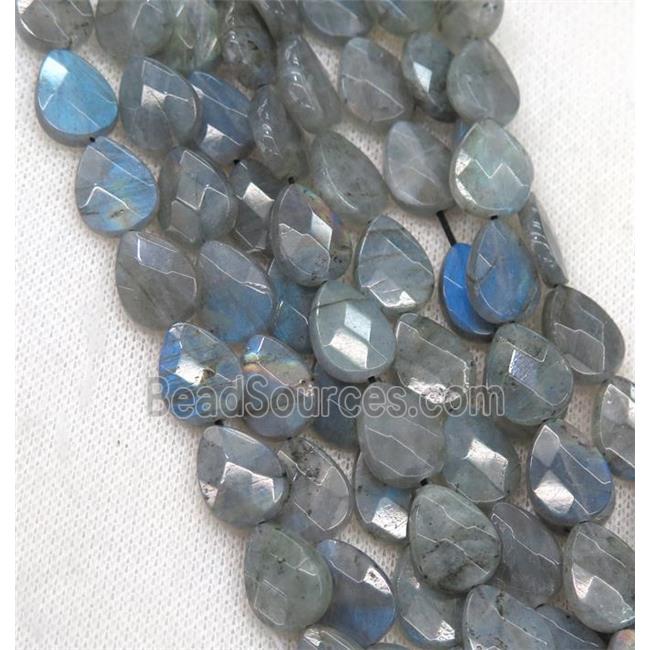 faceted Labradorite teardrop beads