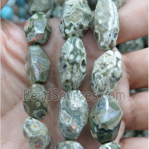 rhyolite nugget beads, faceted freeform