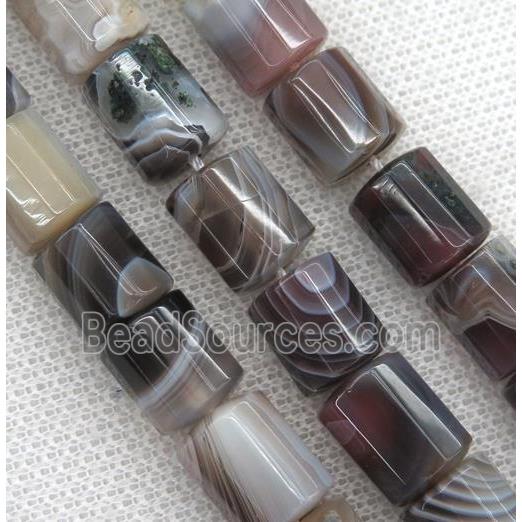 faceted Botswana Agate tube beads