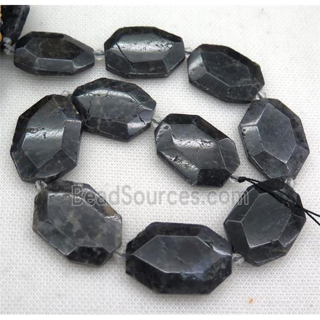 iolite slice beads, faceted freeform