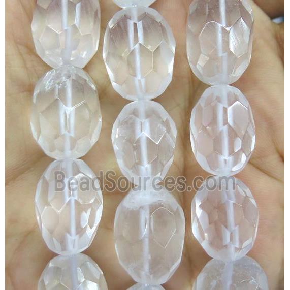 Clear Quartz barrel beads, faceted