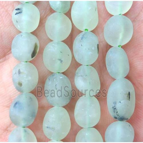 matte green Prehnite chip beads, freeform