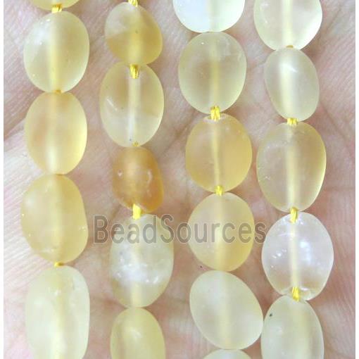 matte Yellow Citrine beads chip, freeform