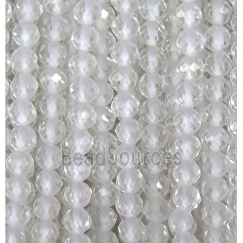 faceted round Clear Quartz bead