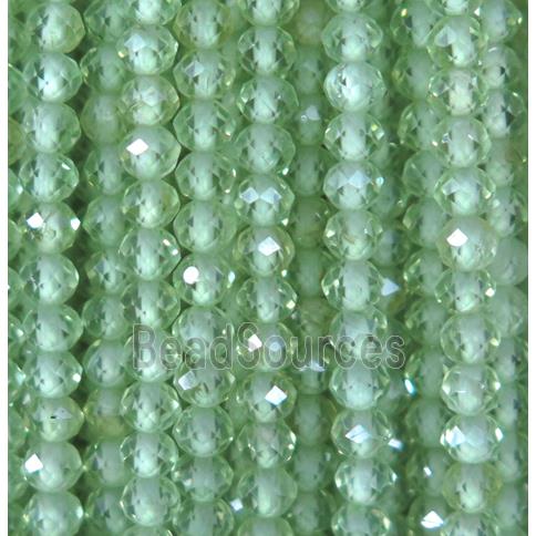 faceted round green peridot beads