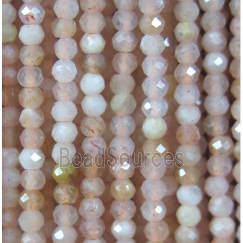 faceted round tiny orange SunStone beads