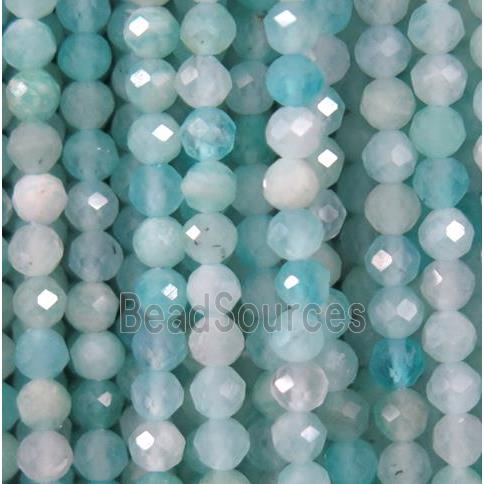 faceted round blue Amazonite beads