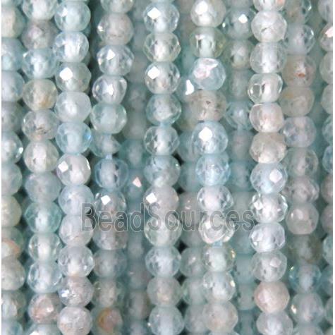 faceted round Apatite beads, lt.blue