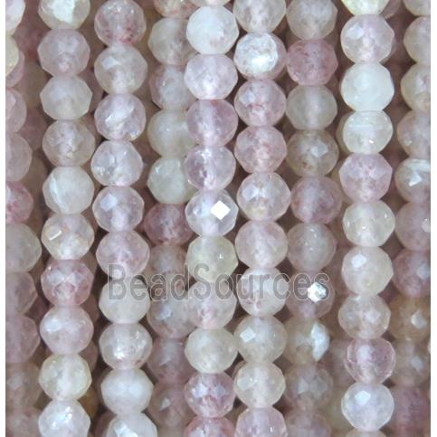 faceted round Strawberry Quartz beads