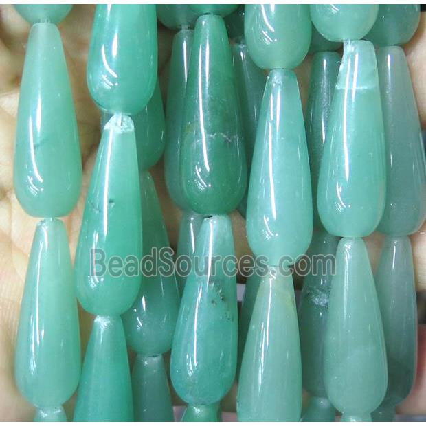 green aventurine teardrop beads