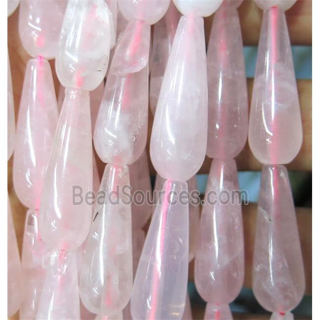 Rose Quartz bead, teardrop