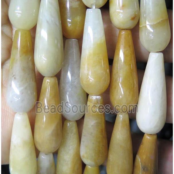 yellow jade beads, teardrop