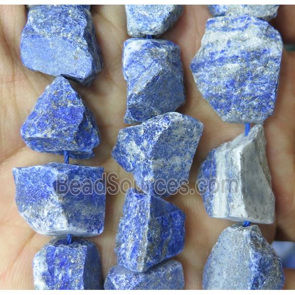 blue Lapis Lazuli nugget chip beads, freeform, rough