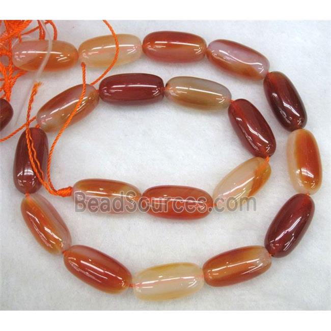 red carnelian agate beads, barrel