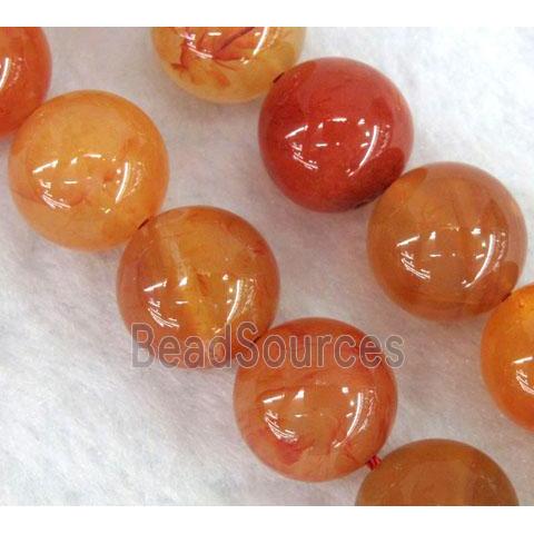 round carnelian beads, red