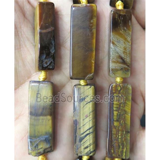 yellow tiger eye stone cuboid beads