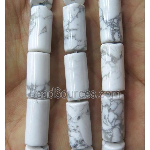 white howlite turquoise tube beads