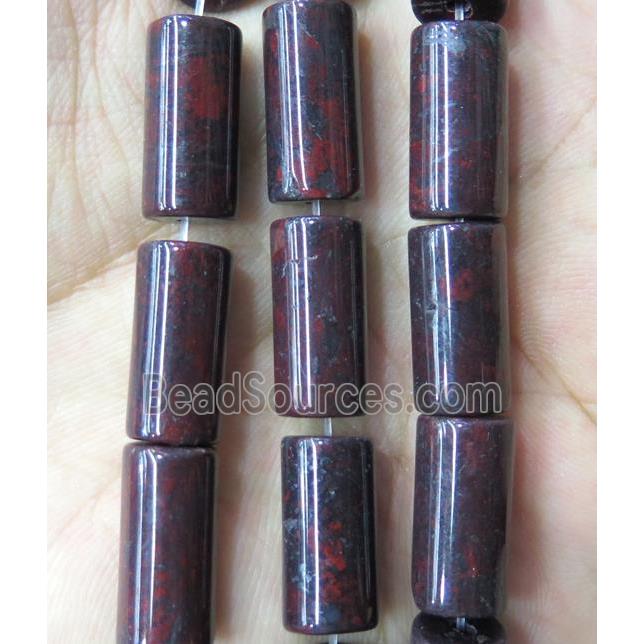 red Autumn Jasper tube beads