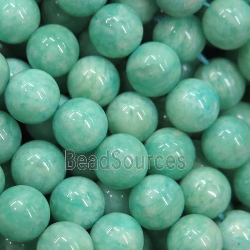 green African Amazonite beads, round