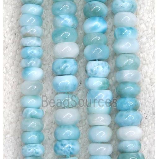 natural Larimar beads, rondelle, blue, AAA-grade