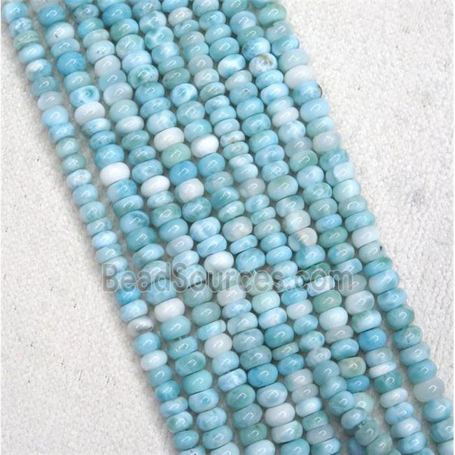 natural Larimar beads, rondelle, blue, AAA-grade