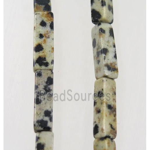 black spotted dalmatian jasper cuboid beads