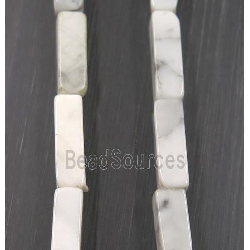 white howlite turquoise cuboid beads