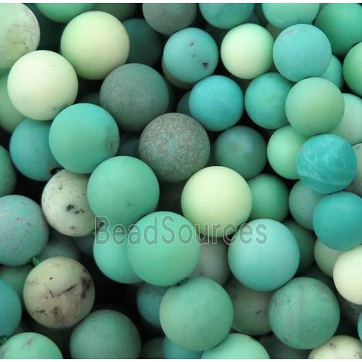 round matte Green Grass Agate Beads