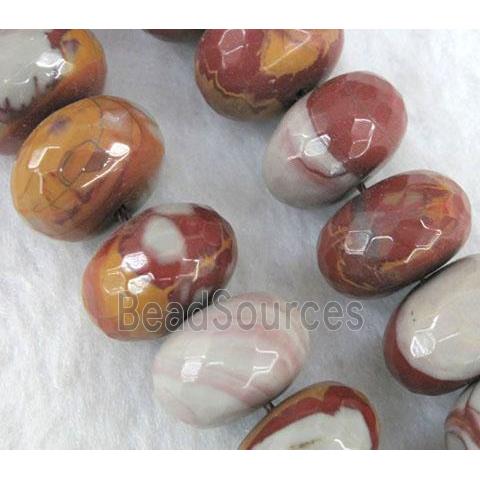 natural Noreena jasper beads, faceted rondelle