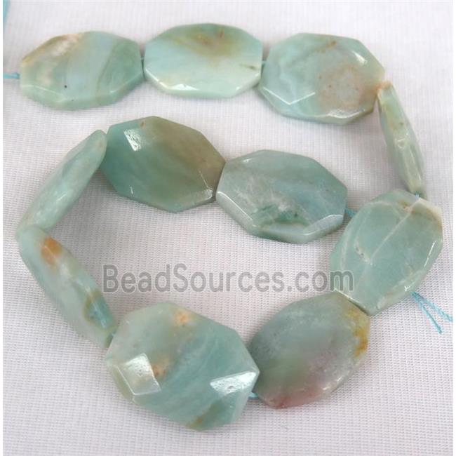 Amazonite slice beads, faceted freeform