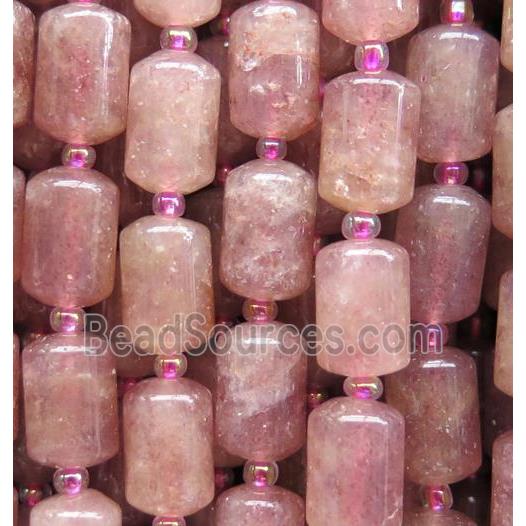 Strawberry Quartz tube beads