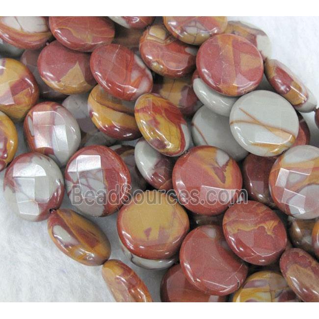 natural Noreena jasper beads, faceted flat round