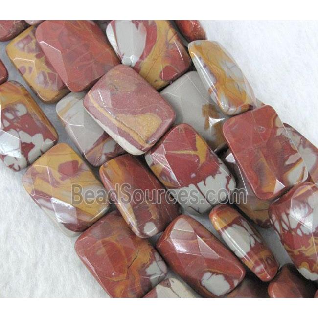 natural Noreena jasper beads, faceted rectangle