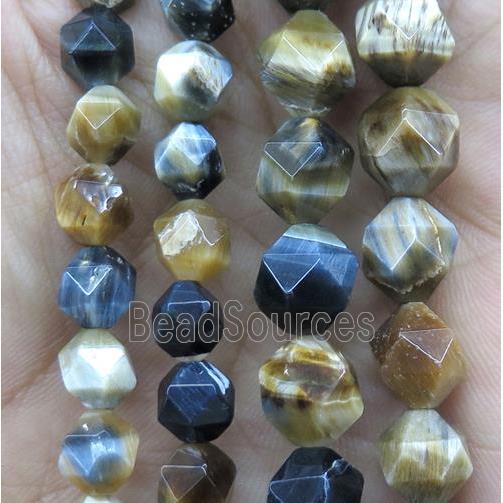 Fancy Tiger eye stone ball beads, faceted round