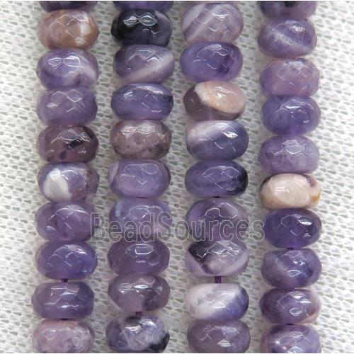 Amethyst beads, faceted rondelle