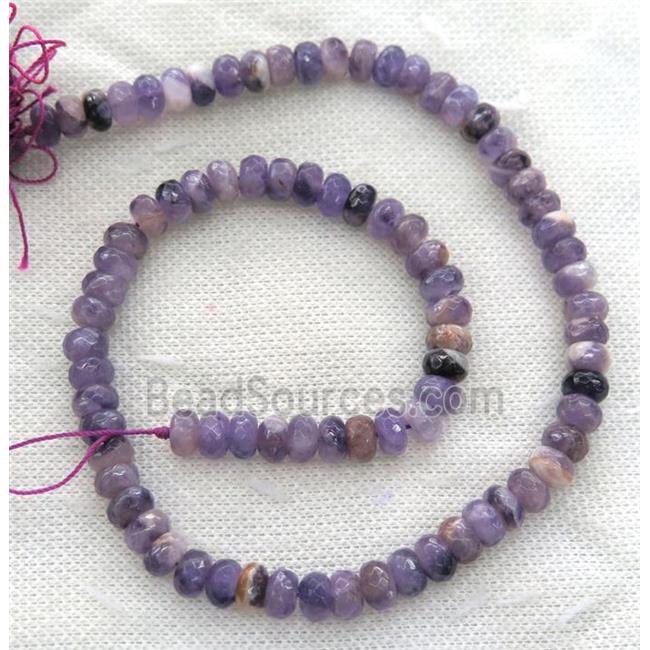 Amethyst beads, faceted rondelle