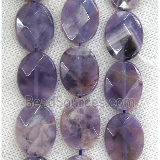 Amethyst beads, faceted oval