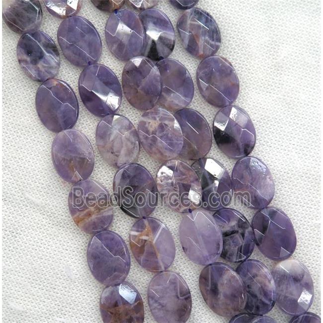 Amethyst beads, faceted oval