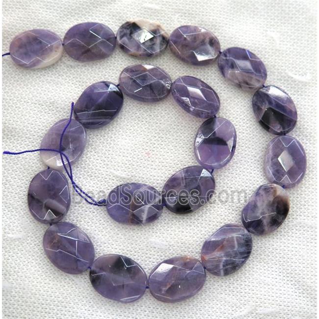 Amethyst beads, faceted oval