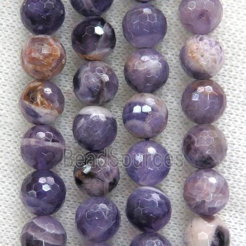 Amethyst beads, faceted round