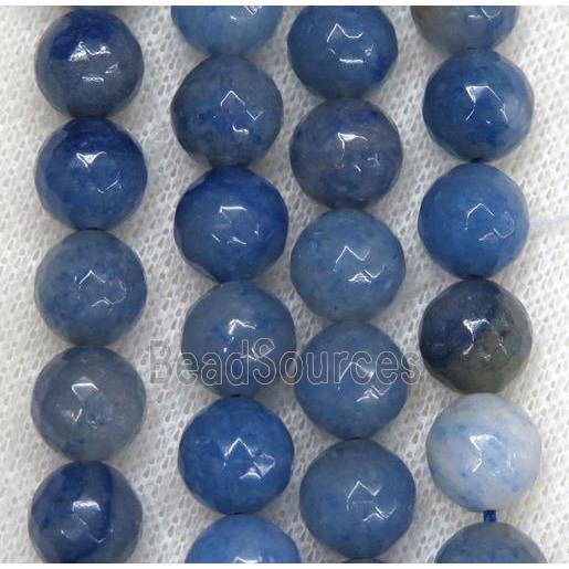 blue Aventurine beads, faceted round