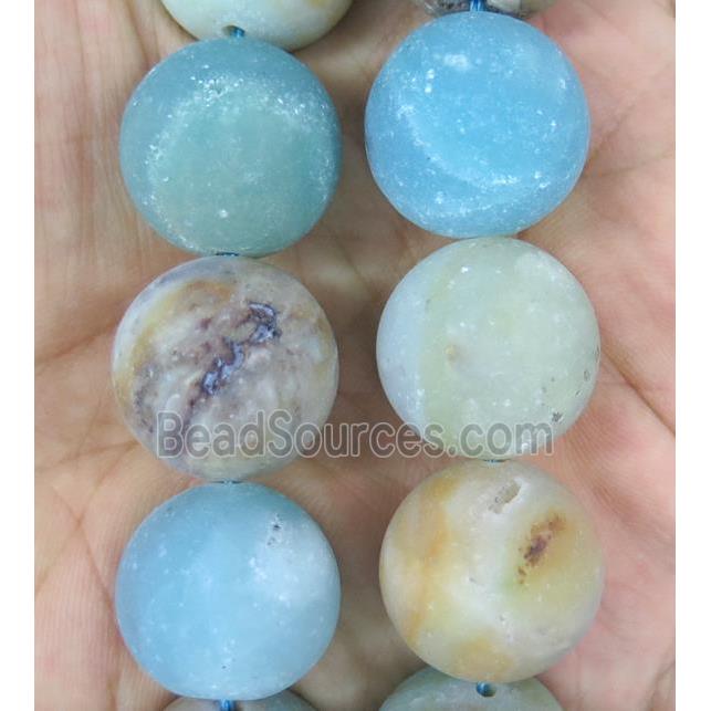 large round Chinese Amazonite beads, matte