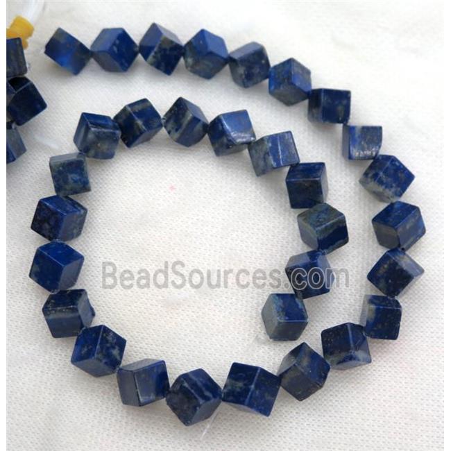 blue Lapis Lazuli cube beads