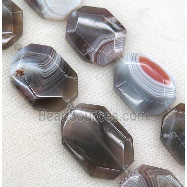 Botswana Agate slice beads, faceted freeform