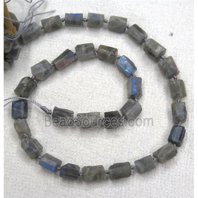 labradorite chip beads, tube