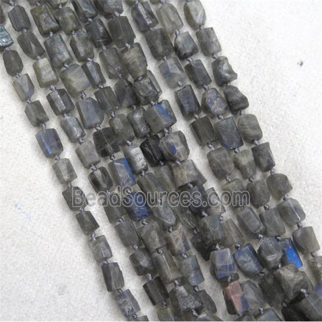 labradorite chip beads, tube