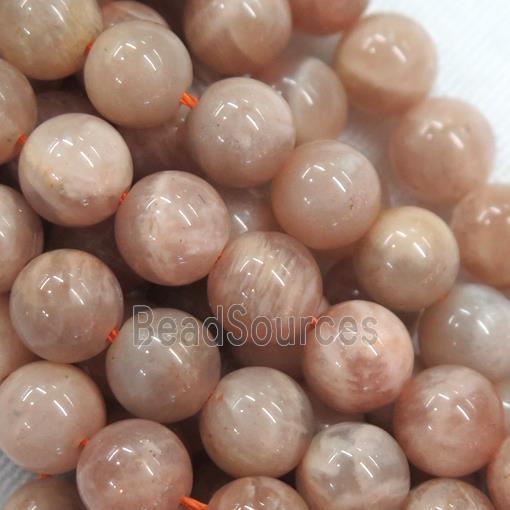 round SunStone beads, pink