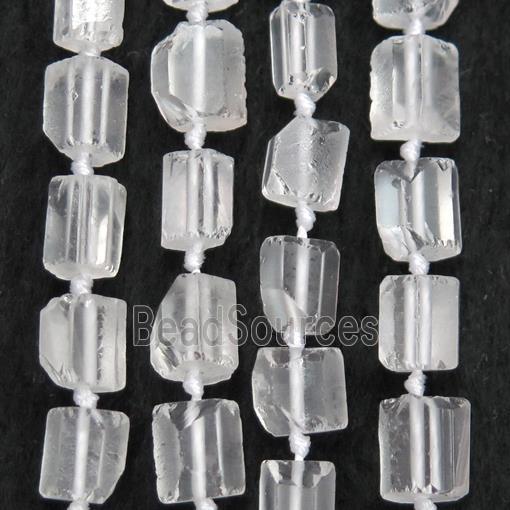 Cear Quartz bead chips, tube