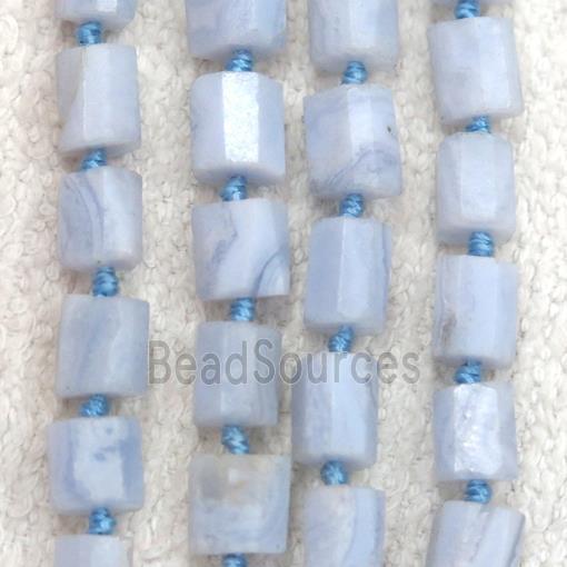 Blue Lace Agate chip bead, tube